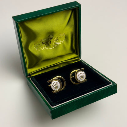 Rolex Vintage Enamel Cufflinks For Sophisticated Style