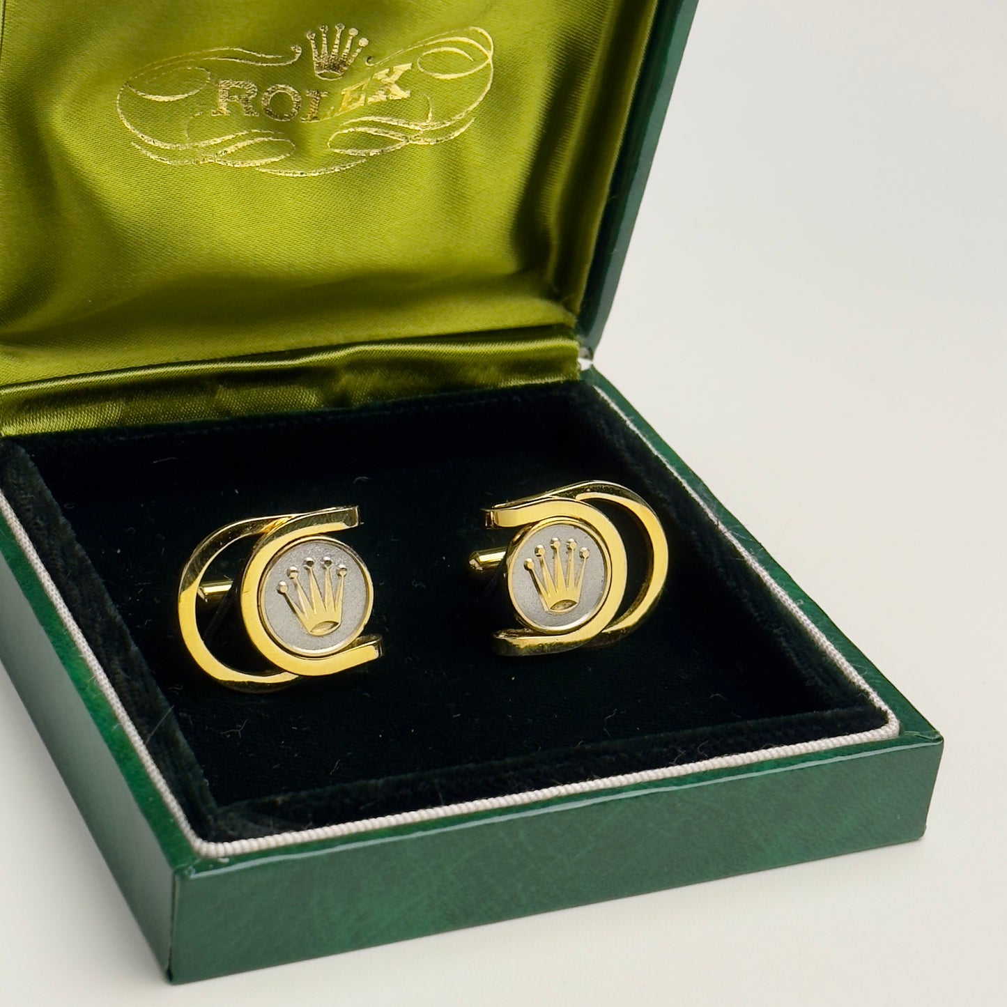 Rolex Vintage Enamel Cufflinks For Sophisticated Style