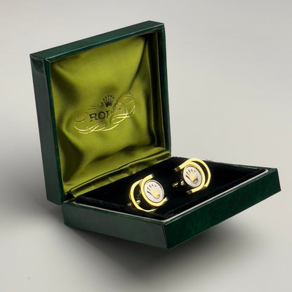 Rolex Vintage Enamel Cufflinks For Sophisticated Style