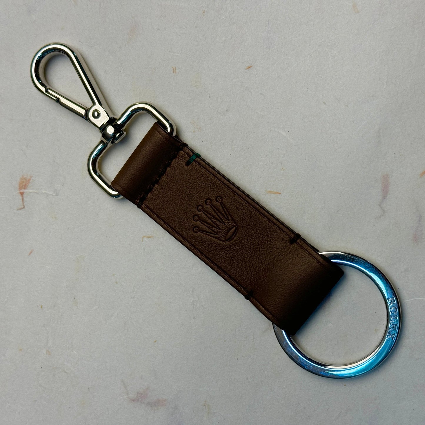 Rolex Brown Leather Crown Keyring For Baselworld Vips