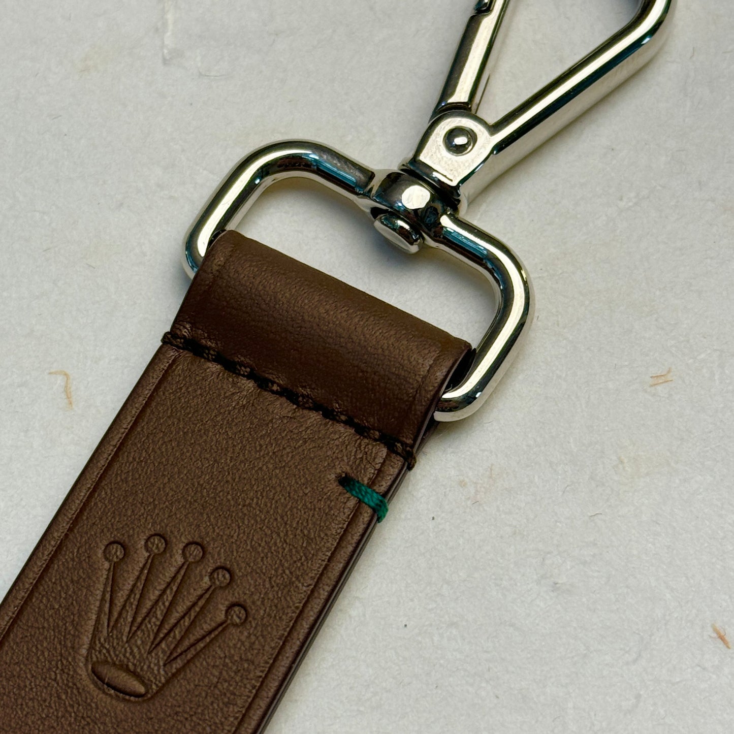 Rolex Brown Leather Crown Keyring For Baselworld Vips