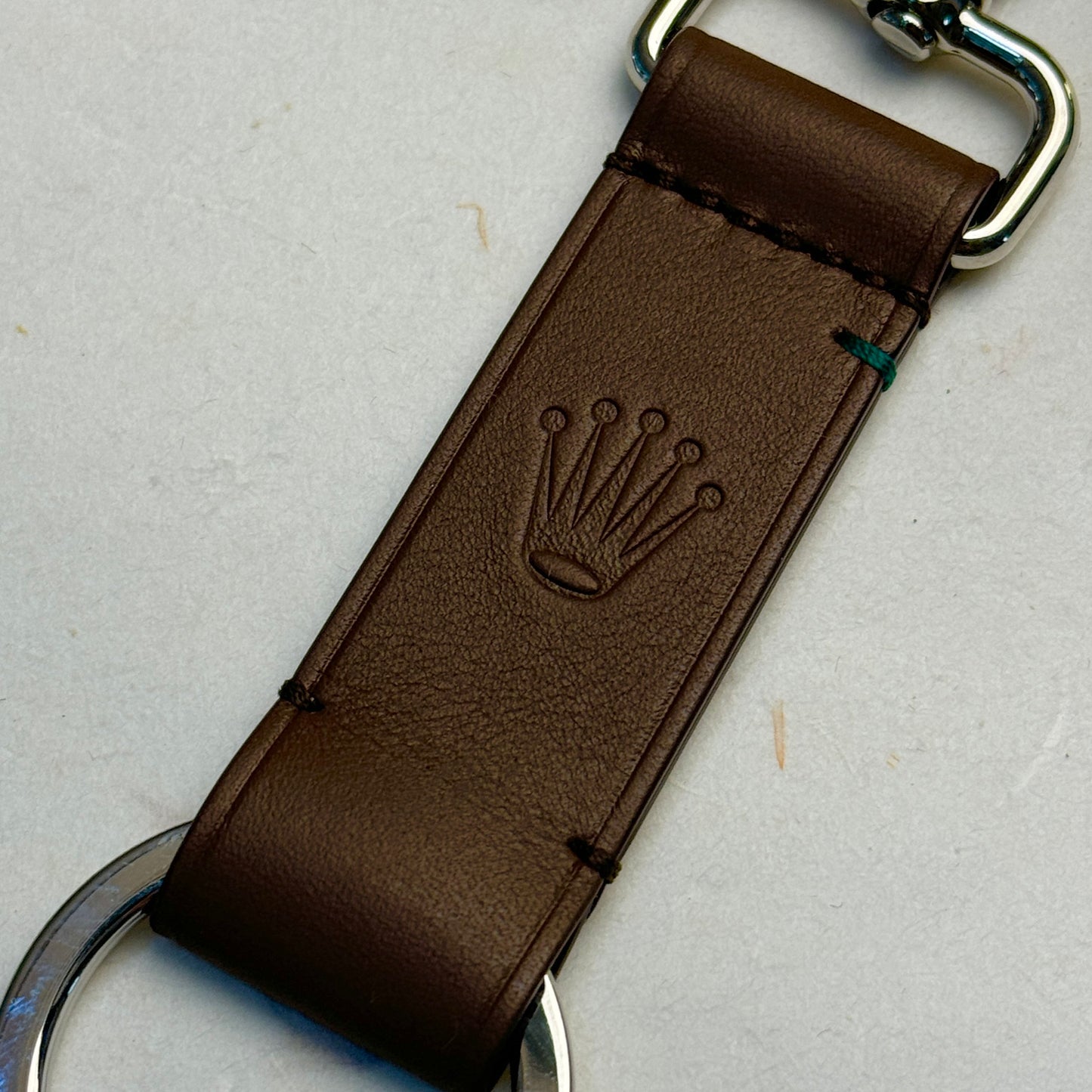 Rolex Brown Leather Crown Keyring For Baselworld Vips