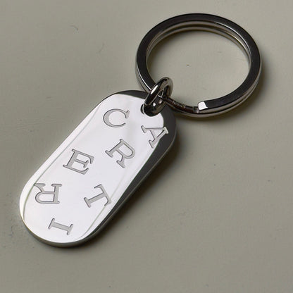 Cartier Engraved Silver Keychain For Vips | Elegant Keychain Gift