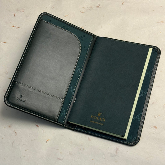 Rolex Vintage Green Leather Notepad For Collectors | Luxurious Vip Gift