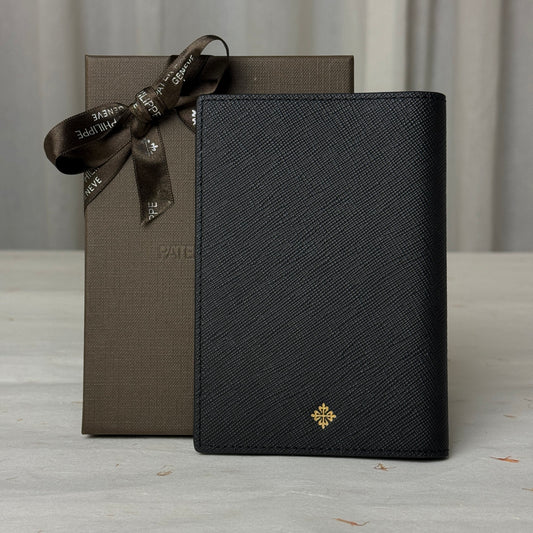 Patek Philippe Caviar Passport Holder In Black Leather | Vip Travel Accessory