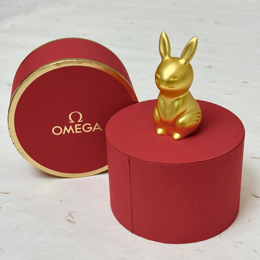 Omega Golden Rabbit Display For Year Of The Rabbit Collectible | Luxury Artistry Display