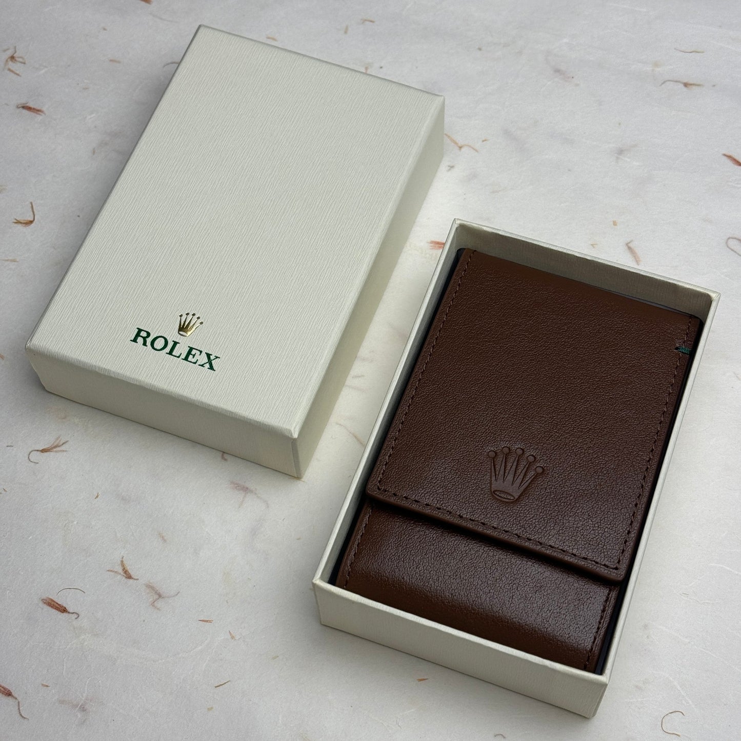 Exclusive Brown Galf Leather Watch Travel Pouch For Rolex | Vip Collector