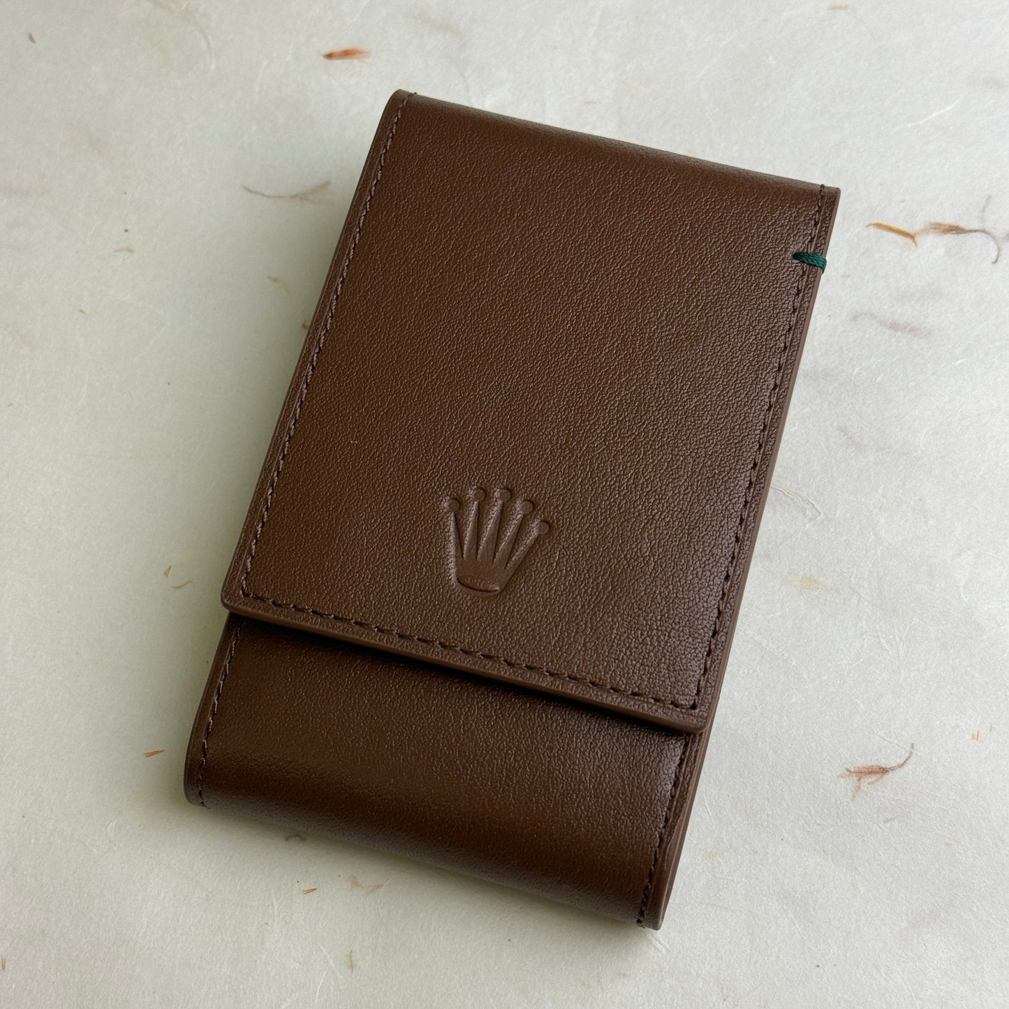 Exclusive Brown Galf Leather Watch Travel Pouch For Rolex | Vip Collector