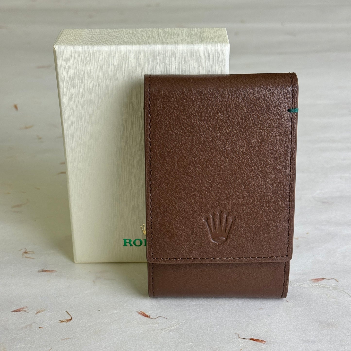 Exclusive Brown Galf Leather Watch Travel Pouch For Rolex | Vip Collector