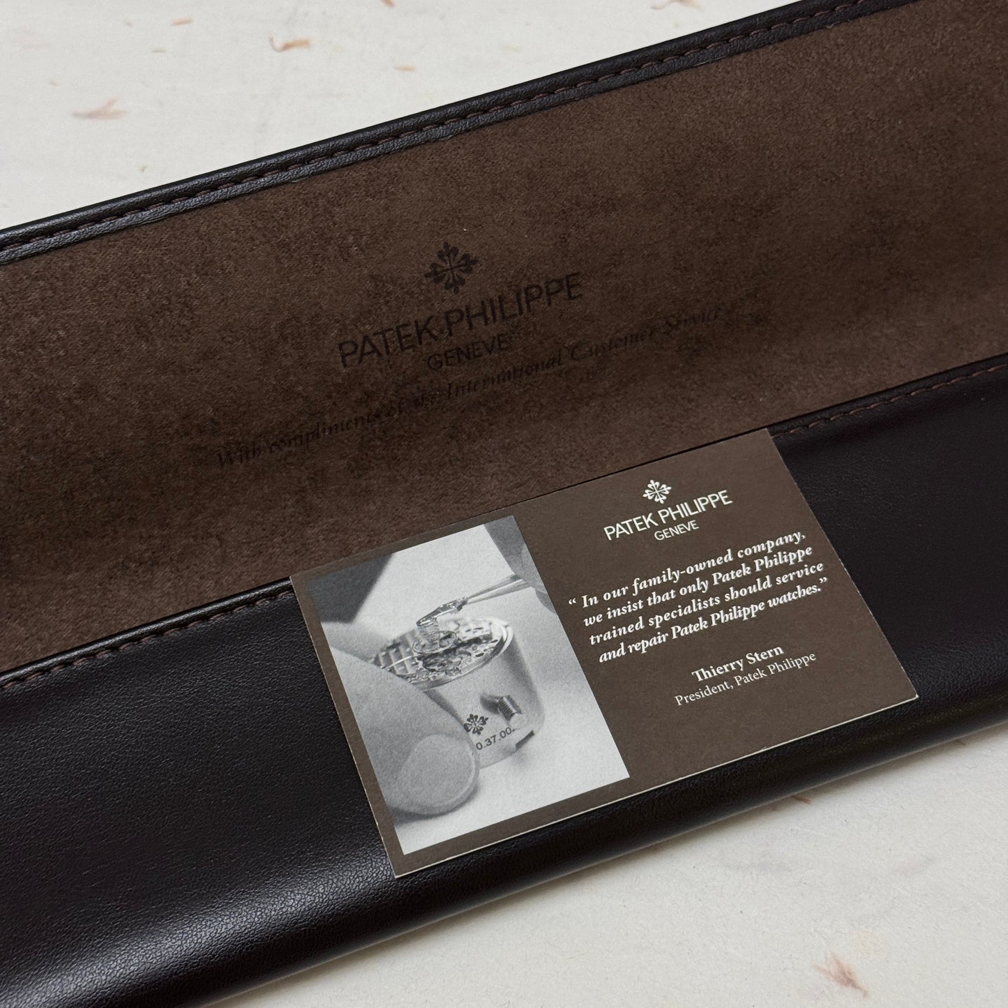 Patek Philippe Black Leather Watch Pouch With Suede Lining | Luxury Travel Protection