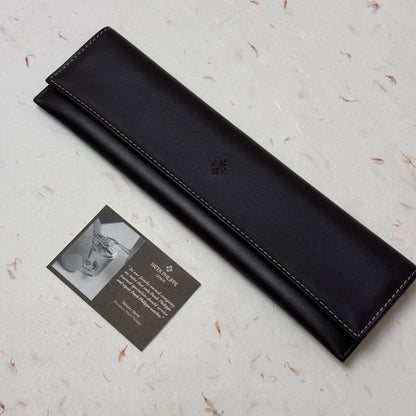 Patek Philippe Black Leather Watch Pouch With Suede Lining | Luxury Travel Protection