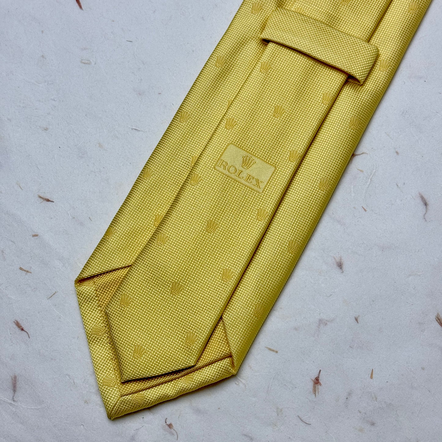 Rolex Yellow Silk Tie For Men | Vintage Italian Monogram Luxury