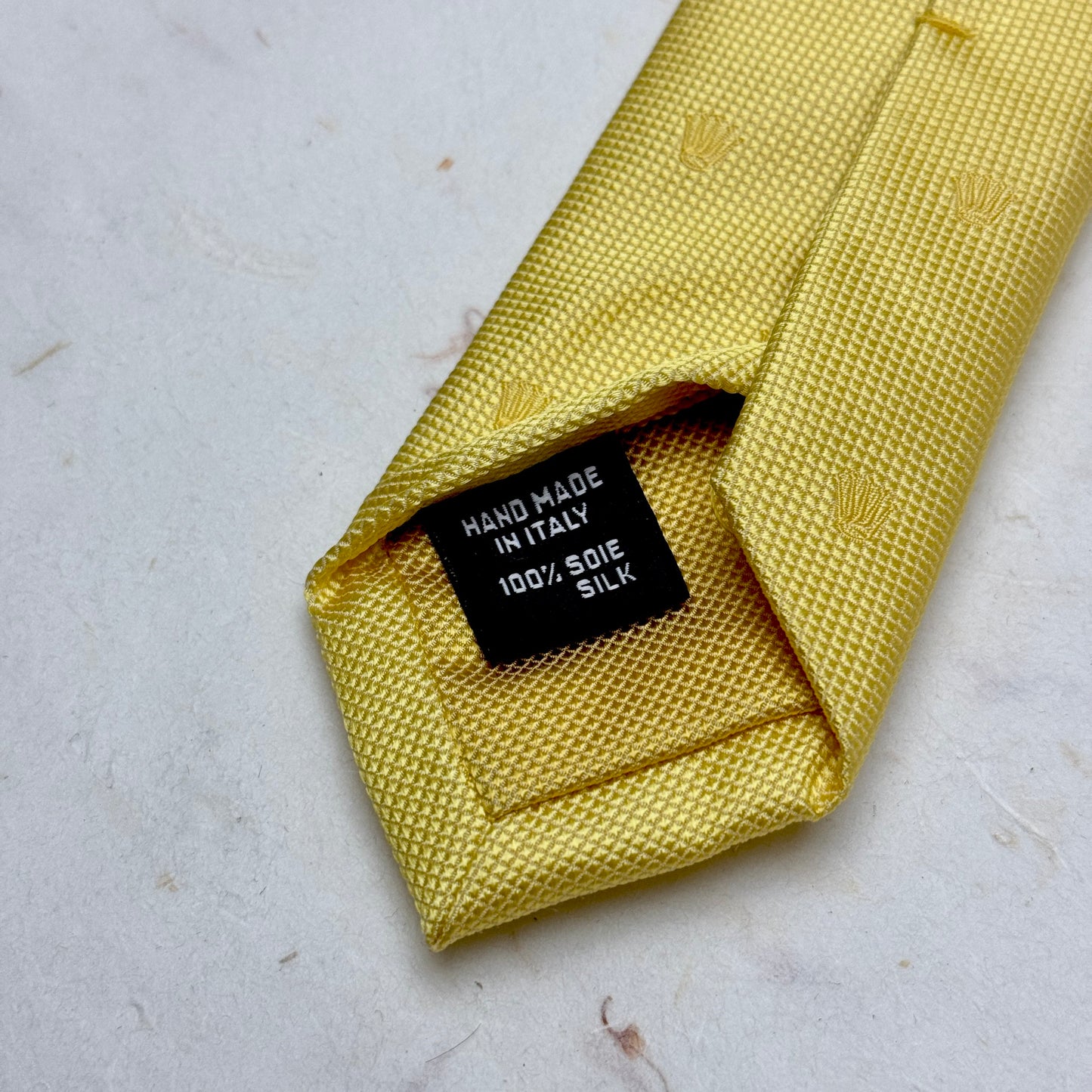 Rolex Yellow Silk Tie For Men | Vintage Italian Monogram Luxury