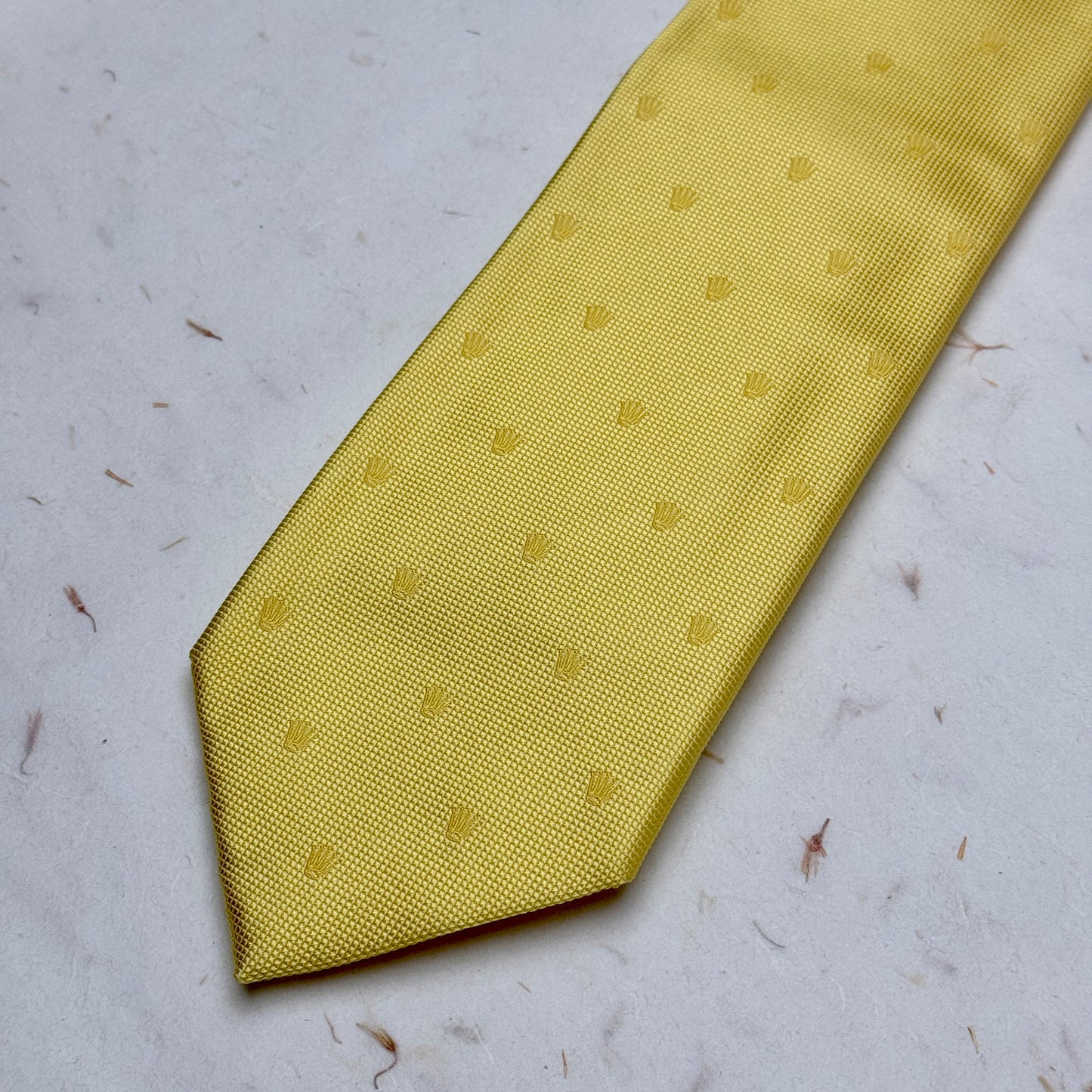 Rolex Yellow Silk Tie For Men | Vintage Italian Monogram Luxury