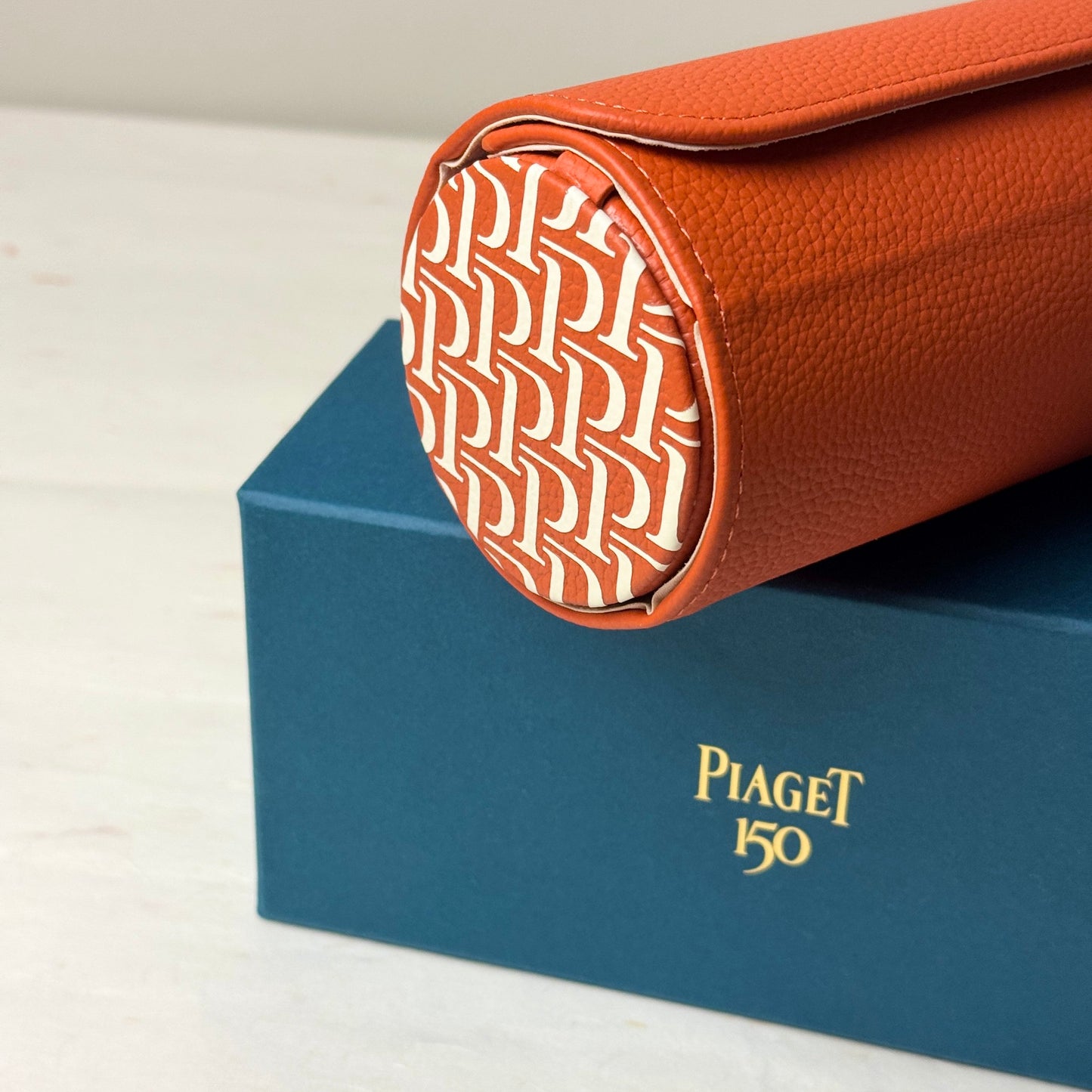 Piaget 150Th Anniversary Watch Travel Case In Orange Monogram | Stylish Limited Edition Storage