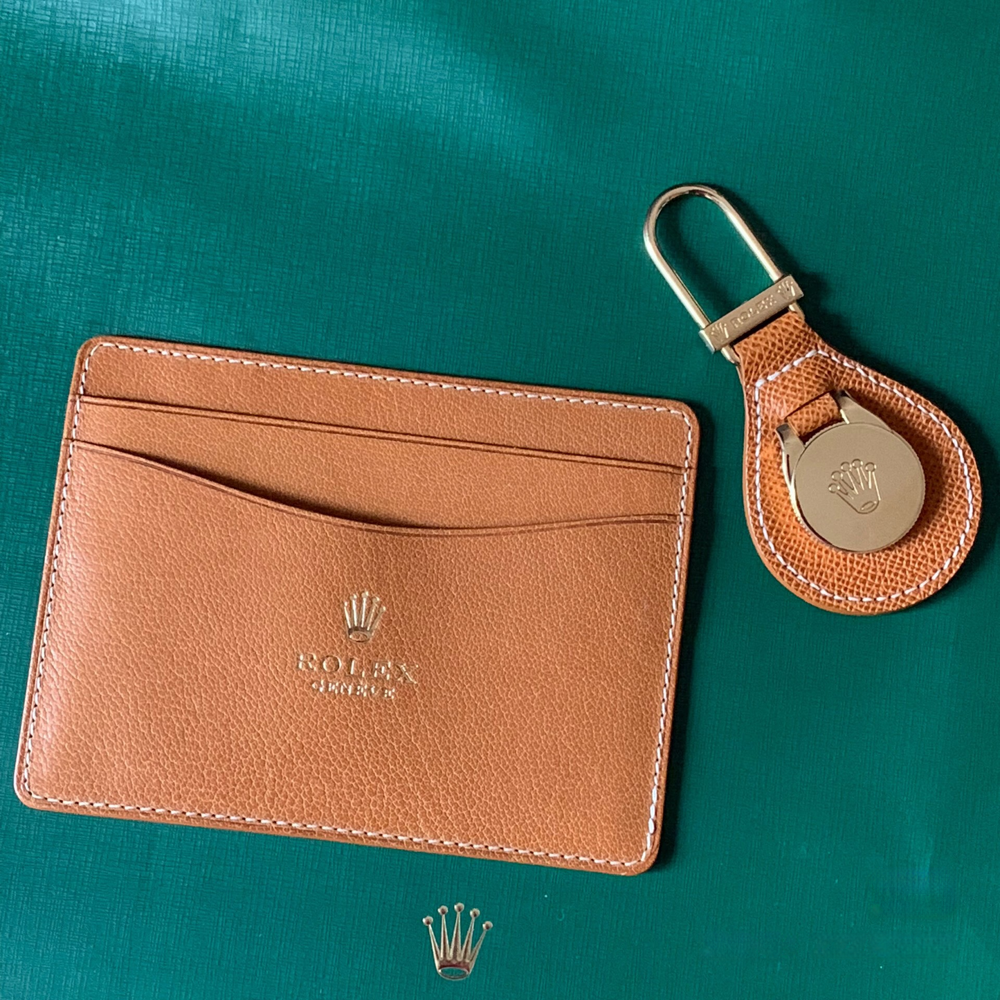 Rolex Vintage Leather Keychain & Cardholder Set | Classic Accessories