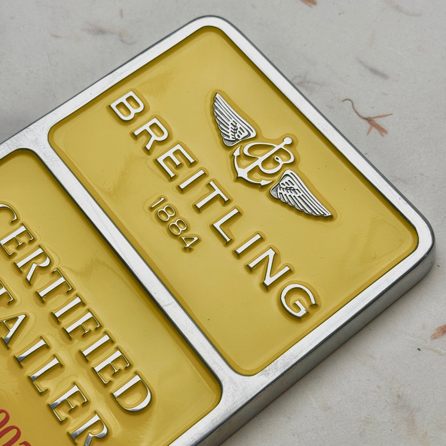 Breitling 2002-2003 Vintage Dealer Plaque For Collectors | Rare Certified Retailer Piece