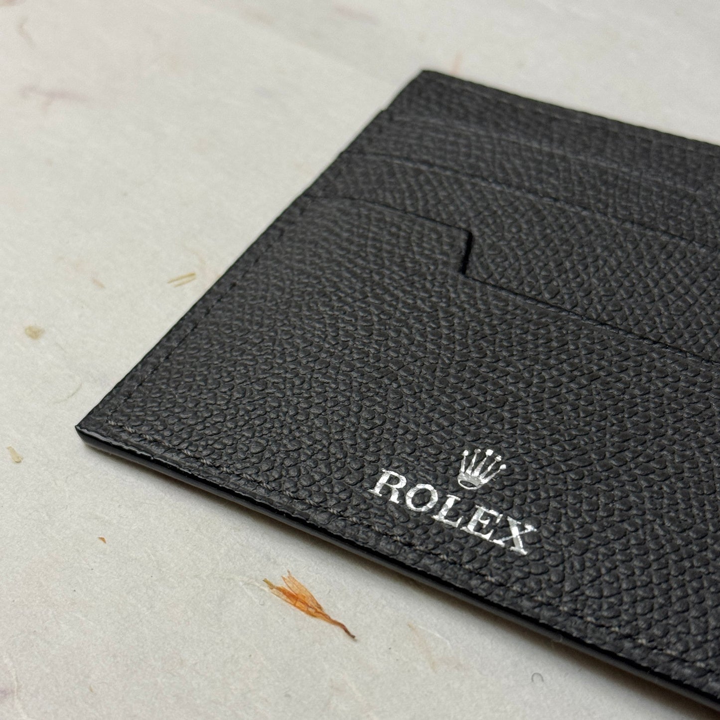 Rolex Grained Grey Leather Bifold Wallet For Rolex | Luxetime Companion