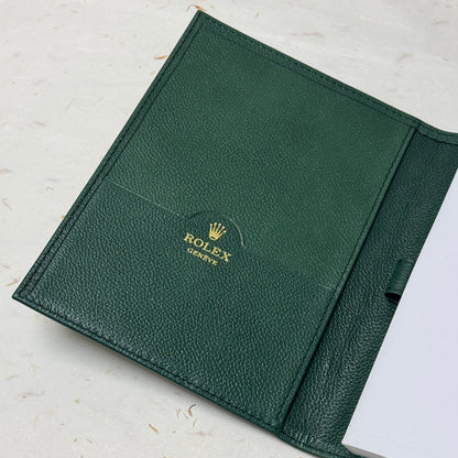 Rolex Green Pebble Leather Notepad For Professionals