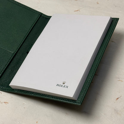 Rolex Green Pebble Leather Notepad For Professionals