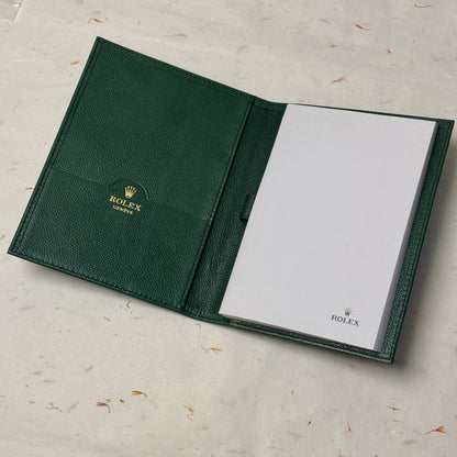 Rolex Green Pebble Leather Notepad For Professionals