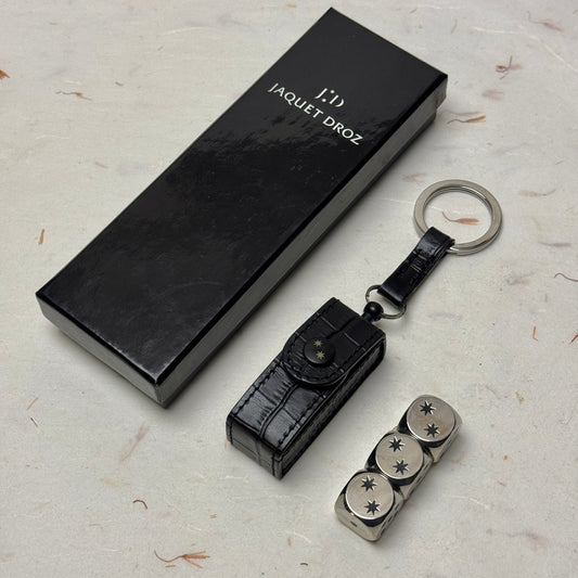 Jaquet Droz Twin Star Dice Keychain - Leather Accessory For Watch Enthusiasts