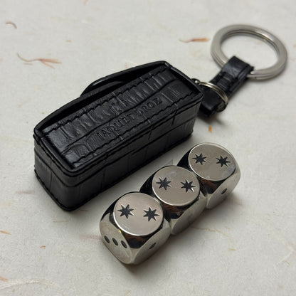 Jaquet Droz Twin Star Dice Keychain - Leather Accessory For Watch Enthusiasts