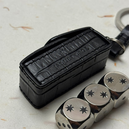 Jaquet Droz Twin Star Dice Keychain - Leather Accessory For Watch Enthusiasts