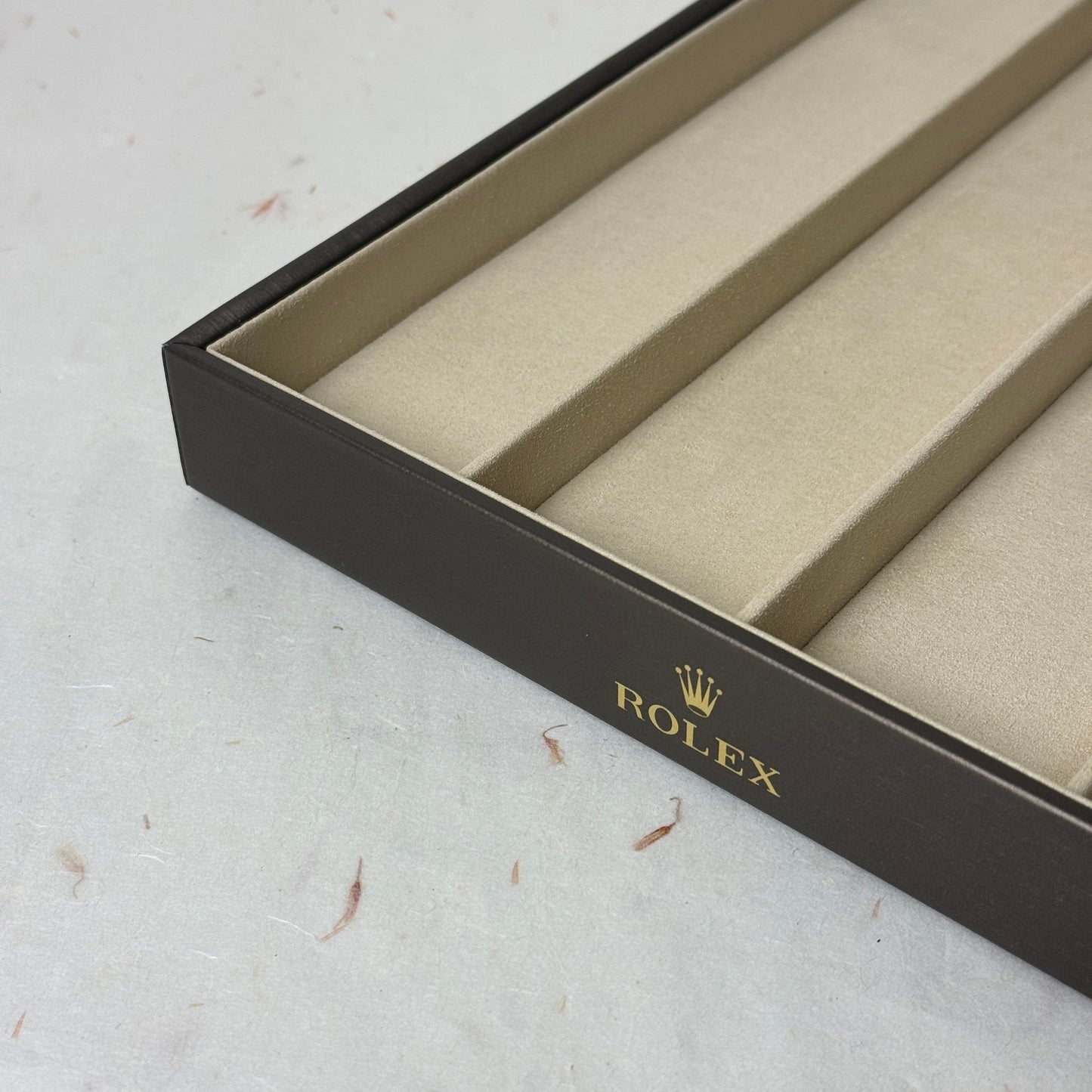 Wooden Rolex Dealer Tray With Beige Lining | Luxetime