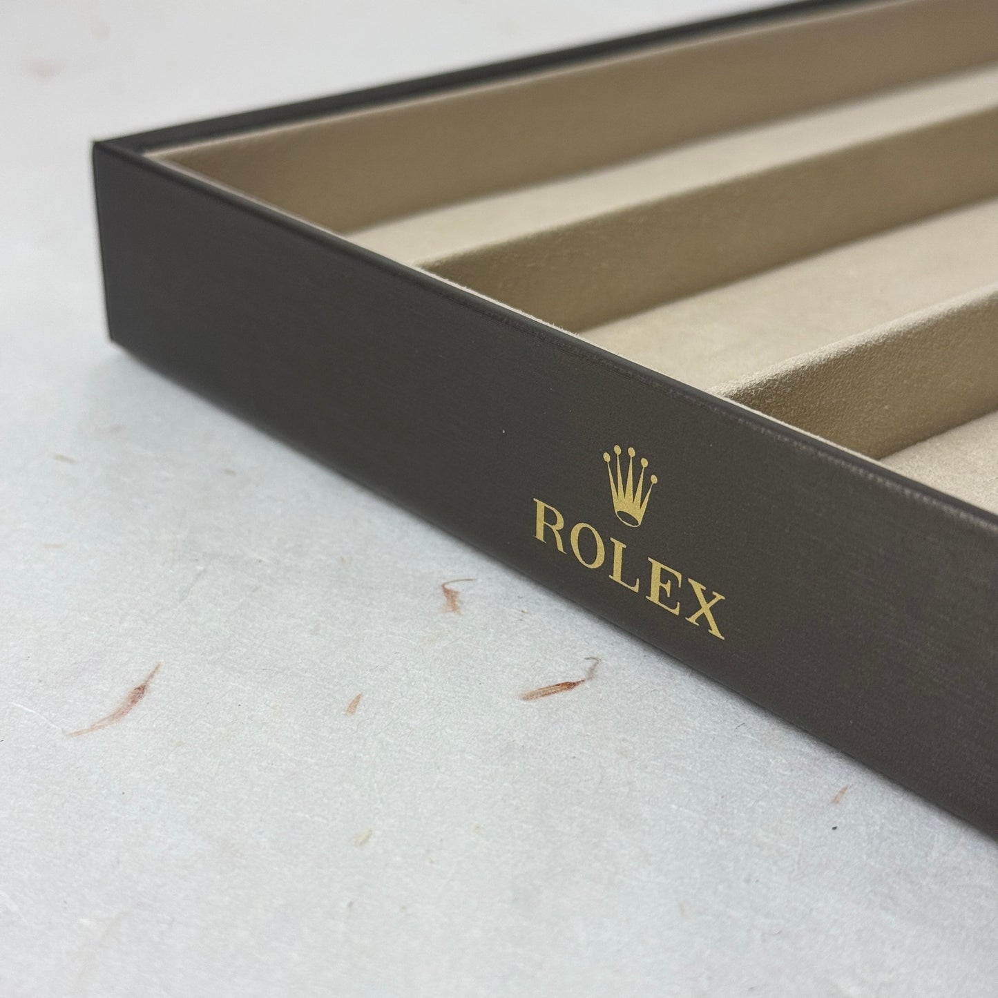 Wooden Rolex Dealer Tray With Beige Lining | Luxetime