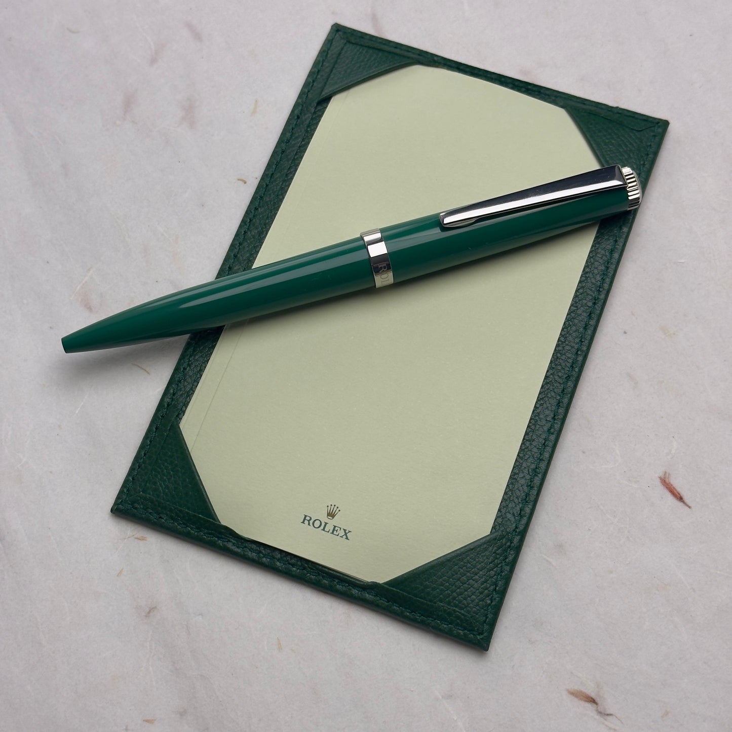 Rolex Green Pen And Notepad Set For Writing Enthusiasts | Luxury Stationery Gift