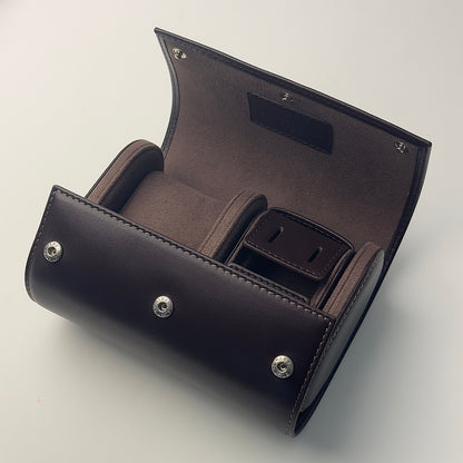 Patek Philippe Leather Watch Travel Case - Dark Brown Dual Holder | Prestige