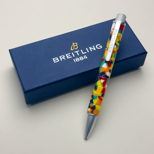 Breitling Multicolor Ballpoint Pen With Chrome Accents | Gift Box Included