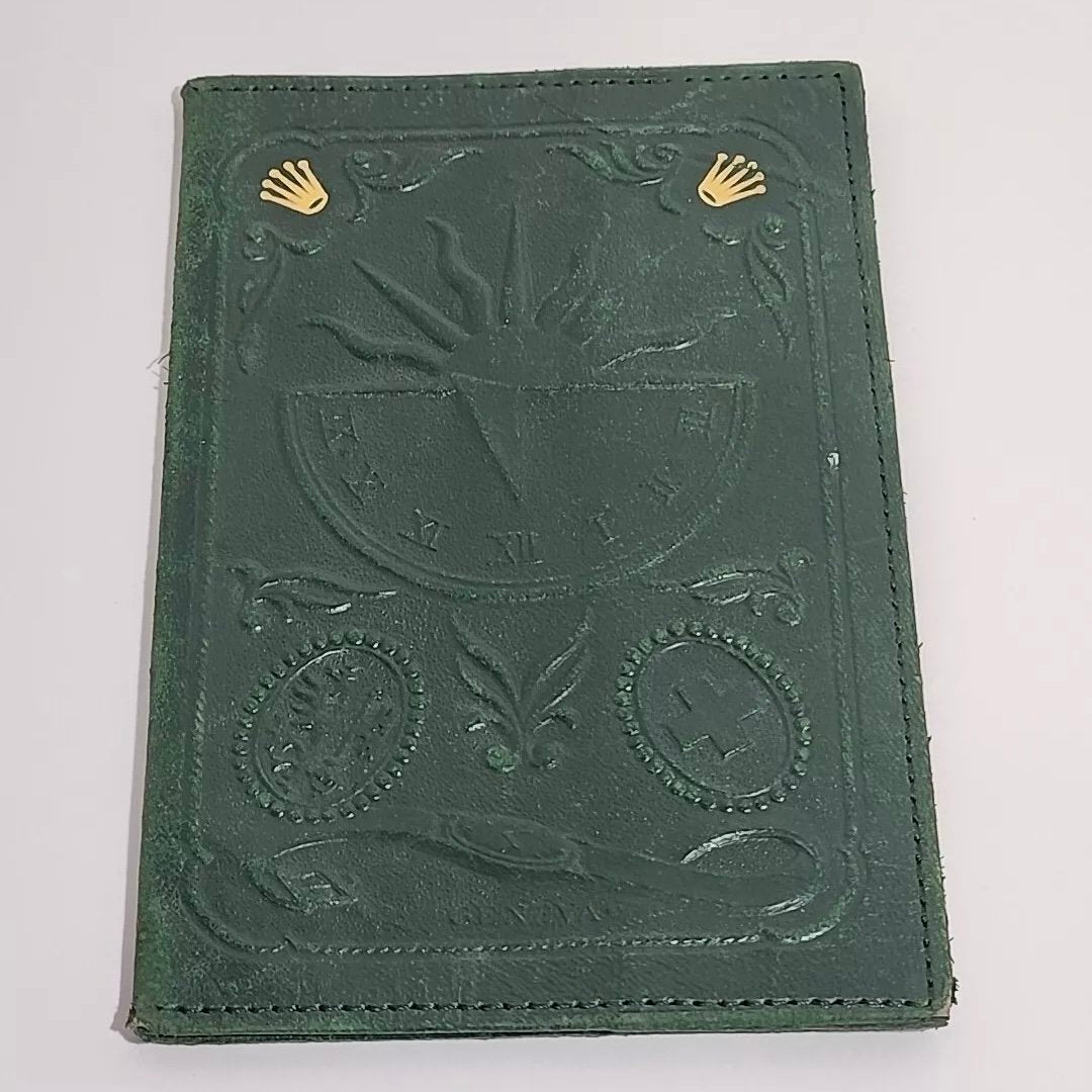 Vintage 1950S-60S Rolex Green Leather Passport Wallet | Classic Luxury Statement