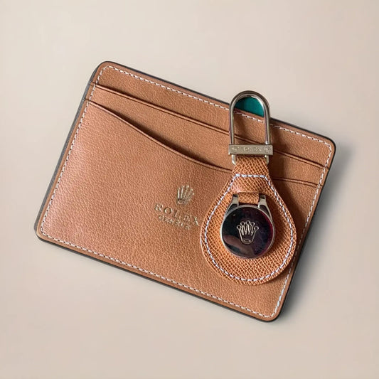 Rolex Vintage Leather Keychain & Cardholder Set | Classic Accessories