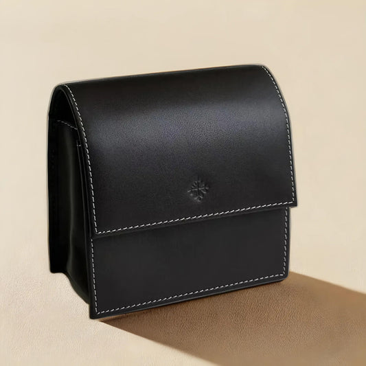 Patek Philippe Dark Brown Leather Watch Case For Travel | Luxury Storage Box