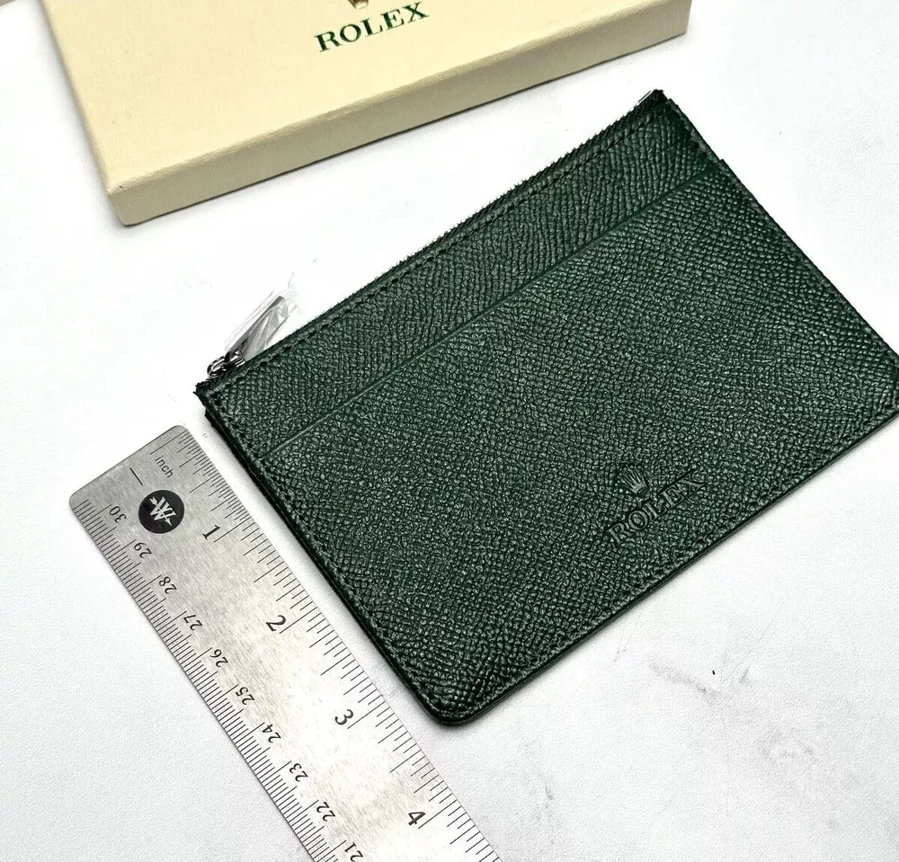 Rolex Verdant Cardholder In Emerald Green | Premium Zipper Pouch Wallet For Ad Vip