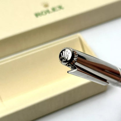 Rolex Silver Scribe Platinum Wave Cut Pen For Vips | Luxury Writing Instrument