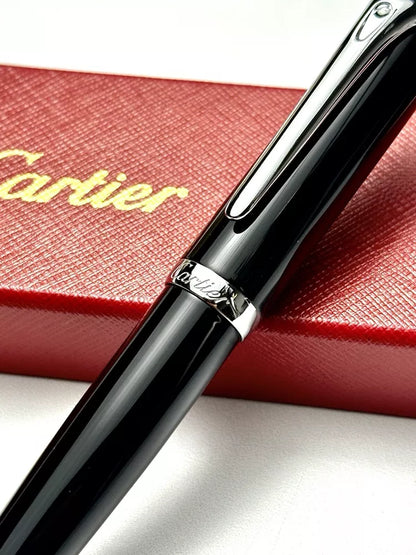 Cartier Black Composite Silver Rollerball Pen For Executives | Elegant Ad Vip Gift