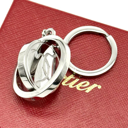 Cartier Silver Rotating Hallmark Keychain For Ad Vip Gift | Refined Luxury Keyring