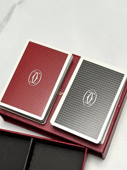 Cartier Playing Cards Set - Red & Black Decks In Box | Luxury Ad Vip Gift