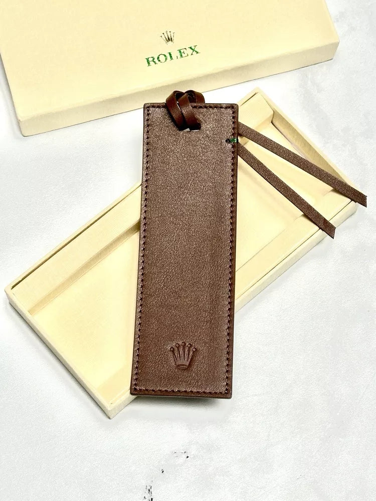 Rolex Brown Leather Bookmark For Luxury Reading Experience | Rare Ad Vip Gift