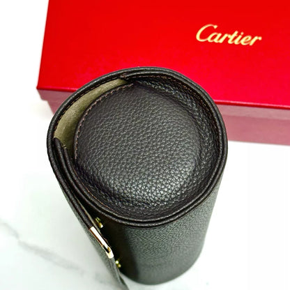 Cartier Black Calfskin Travel Watch & Jewelry Case For Vip Gifts | Elegant Storage Solution