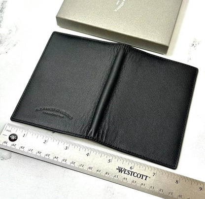 A Lange & Sohne Black Calfskin Passport Holder For Luxury Travel | Stylish Travel Accessory