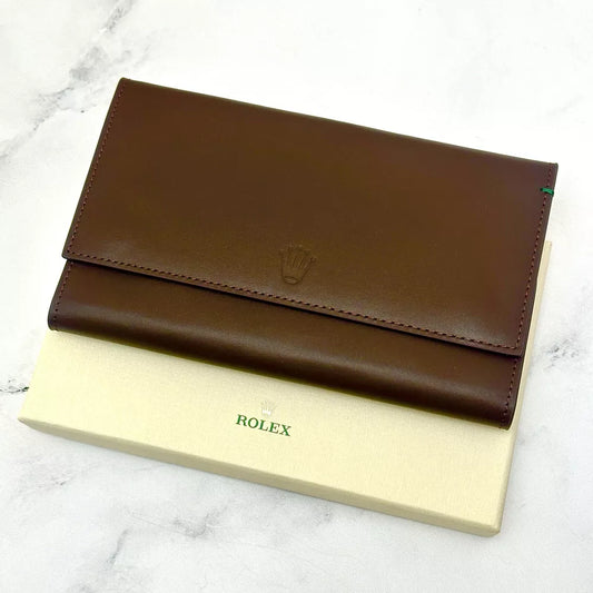 Rolex Brown Leather 3 Trinity Watch Case For Vip Gift | Luxe Heritage