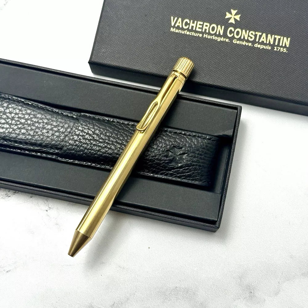 Vacheron Constantin Malte Elegance Brass Ballpoint Pen Leather Set For Professionals | Ad Vip