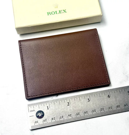 Rolex Heritage Brown Leather Bifold Cardholder Wallet For Vip Gift | Premium Luxury Card Organizer