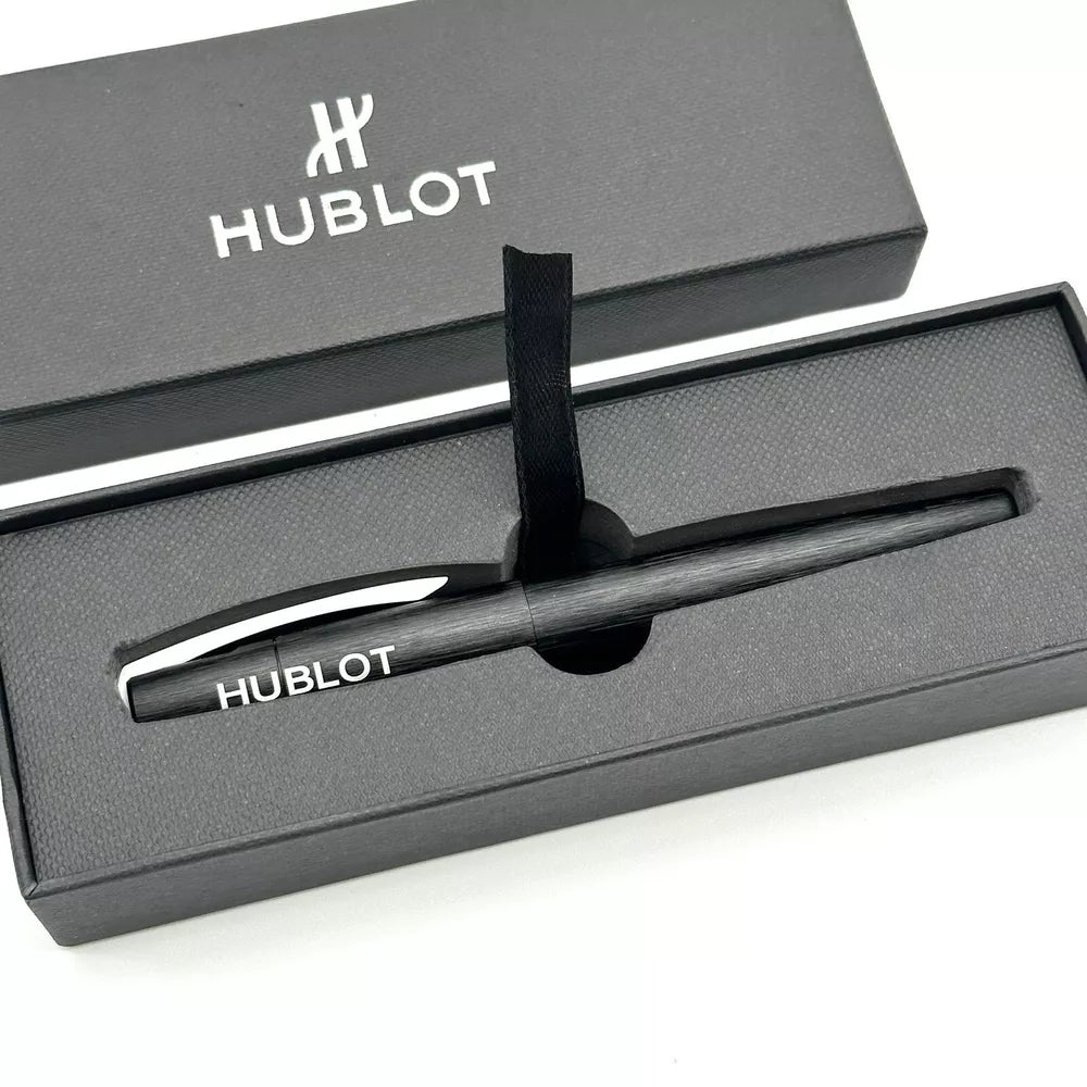 Hublot Brushed Black Steel Rollerball Pen For Professionals | Ad Vip Gift