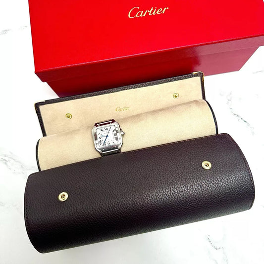 Cartier Black Calfskin Travel Watch & Jewelry Case For Vip Gifts | Elegant Storage Solution