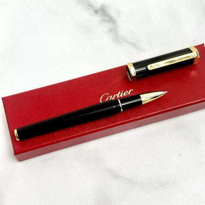 Cartier Santos Dumont Prestige Rollerball Pen - Gold & Black For Vip Gift | Elegant Writing Instrument